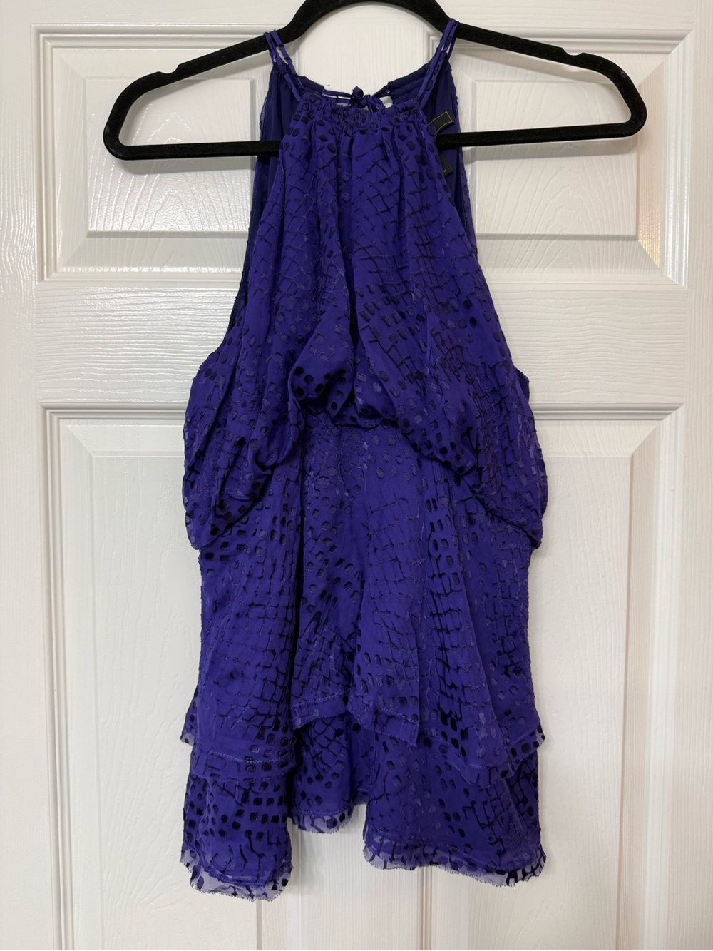 BCBGMaxAzria Purple Textured Halter Camisole
